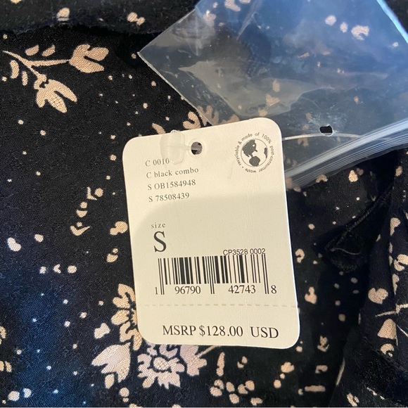 Free people black tess mini dress size small NWT - Picture 12 of 13